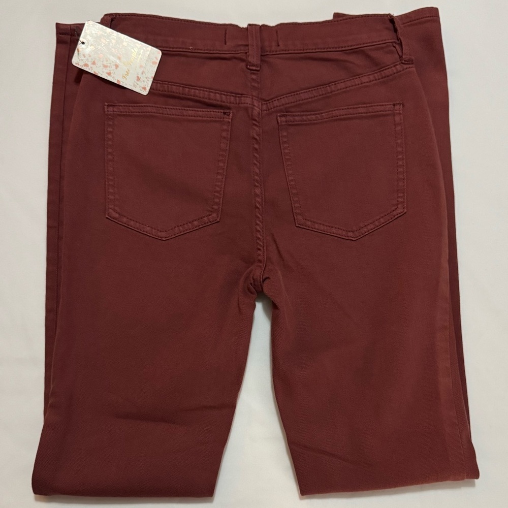 Free People Women's Skinny Jeans in Color Red Mocha Size 25 - Picture 4 of 5